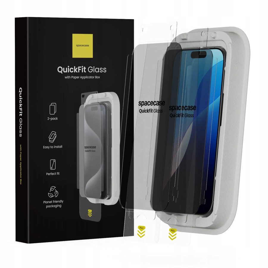 Spacecase Privatumo stiklas QuickFit Privacy Glass iPhone 16 Pro / 17 / 17 Pro