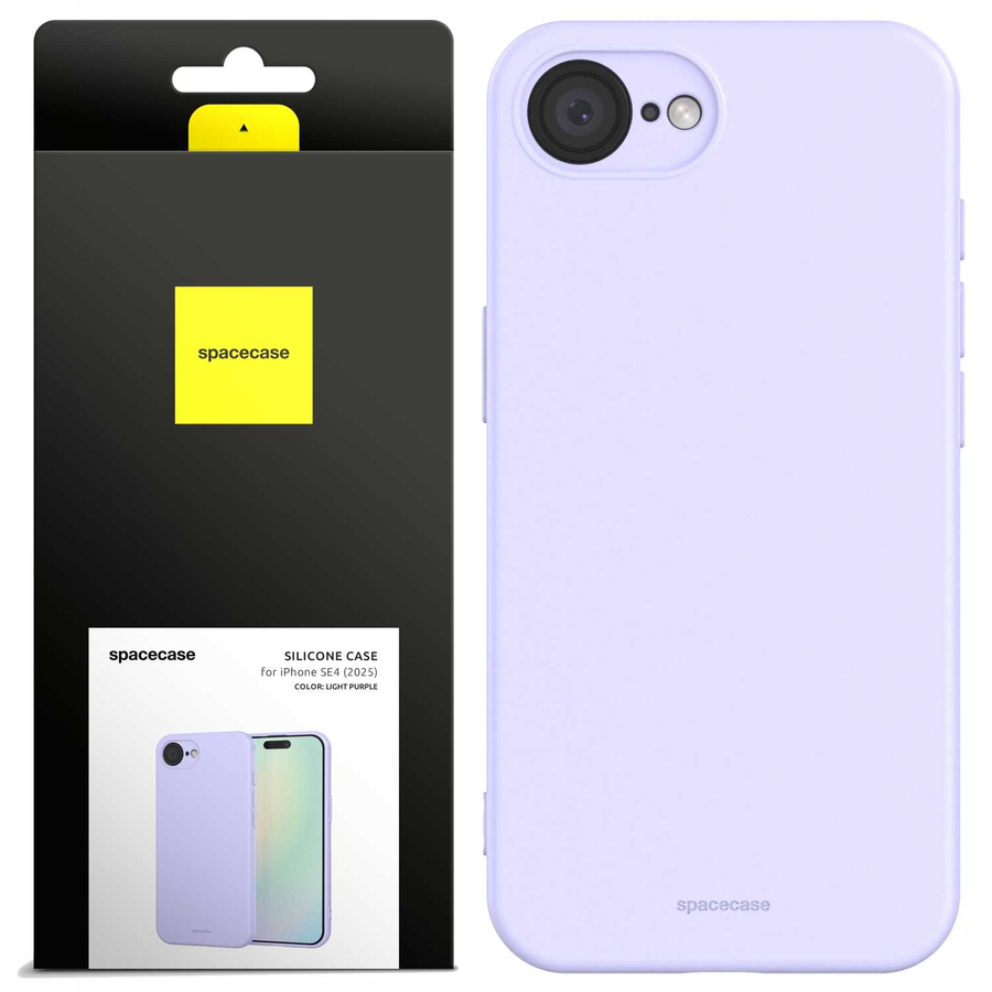 Spacecase Silikoninis dėklas iPhone 16E / 17E šviesiai violetinis