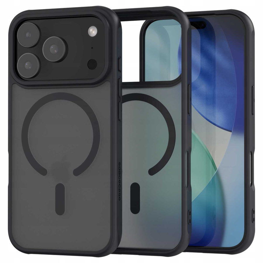 Spacecase Hybrid Mag dėklas iPhone 17 Pro Max juodas