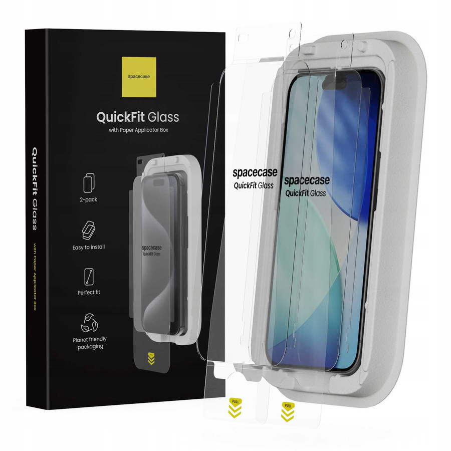 Spacecase Grūdintas stiklas QuickFit Glass iPhone 16 Pro/17/17 Pro