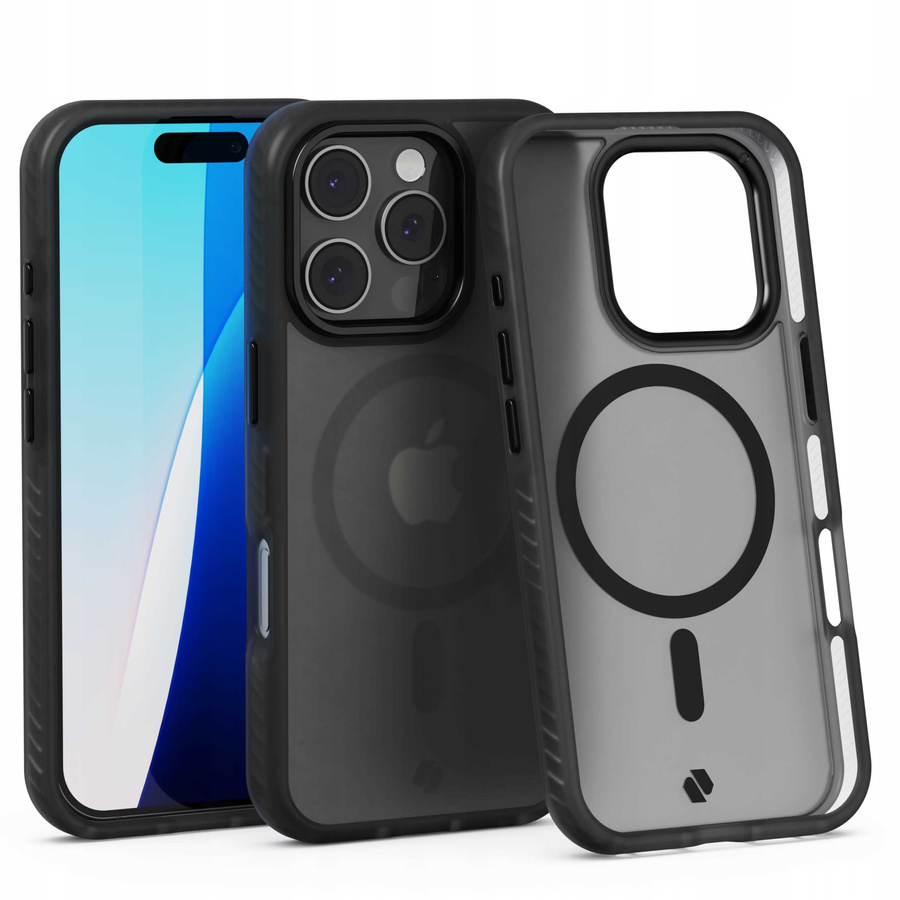Spacecase Hybrid Fusion Mag dėklas iPhone 16 Pro juodas