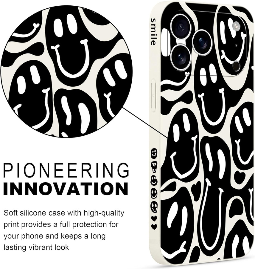 Pnakqil Iphone 17 Air dėklas Blurry Smiles juodas