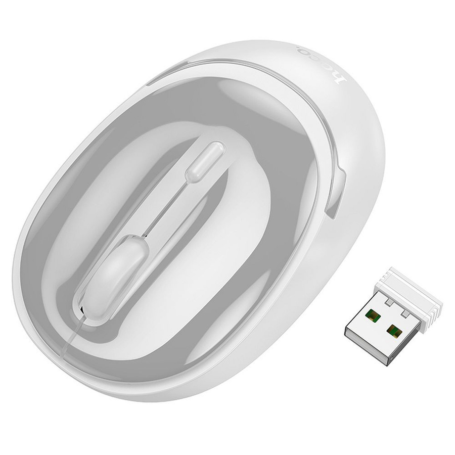 Belaidė pelė Hoco 2,4G 1600 dpi GM34 pilkai balta