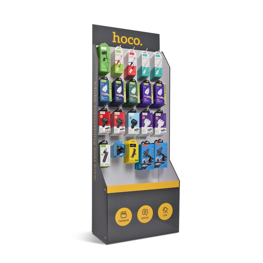 HOCO kartoninis stendas aksesuarams + ekrano kortelė (20 vnt.)