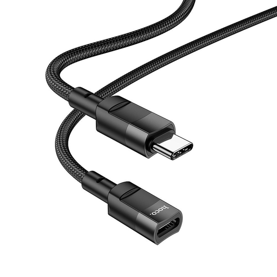 Adapteris Hoco (U107) iš USB-C į USB-C (OTG) 3A 1.2m juodas