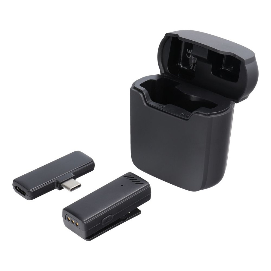 Belaidis segtukas mikrofonas Typ C su įkrovimo dėklu S11 juodas