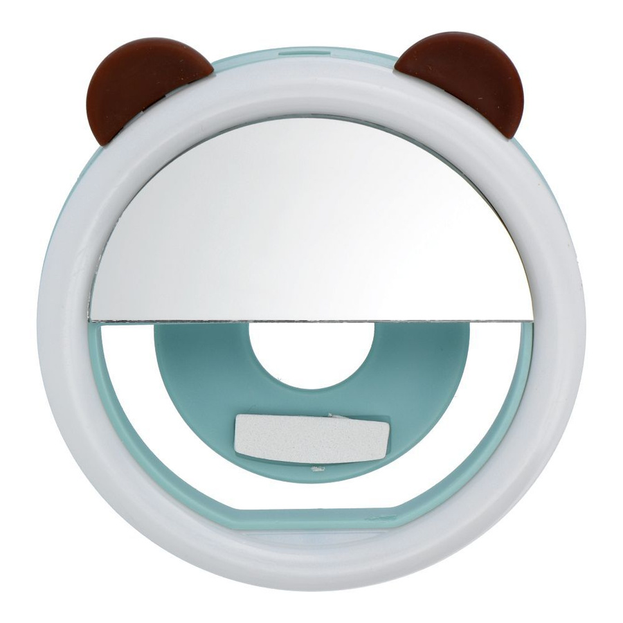 LED žiedinė lempa selfie telefonui RK12 mėlynas meškiukas