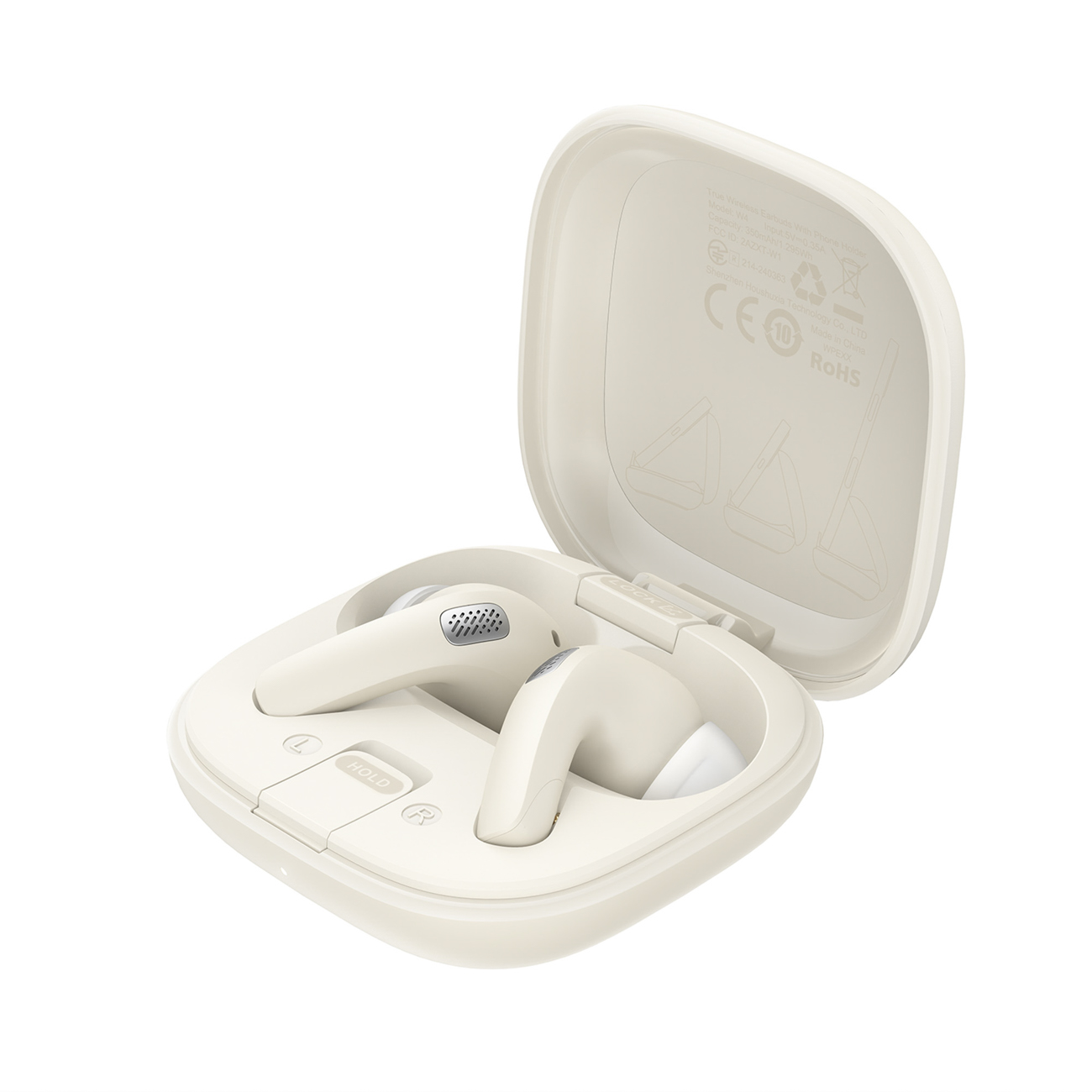 Acefast W4 TWS belaidės įkišamos ausinės su telefono stovo funkcija - baltos