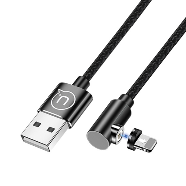 USAMS kampinis magnetinis laidas USB-A/Lightning 1m U54 juodas SJ444USB01 (US-SJ444)