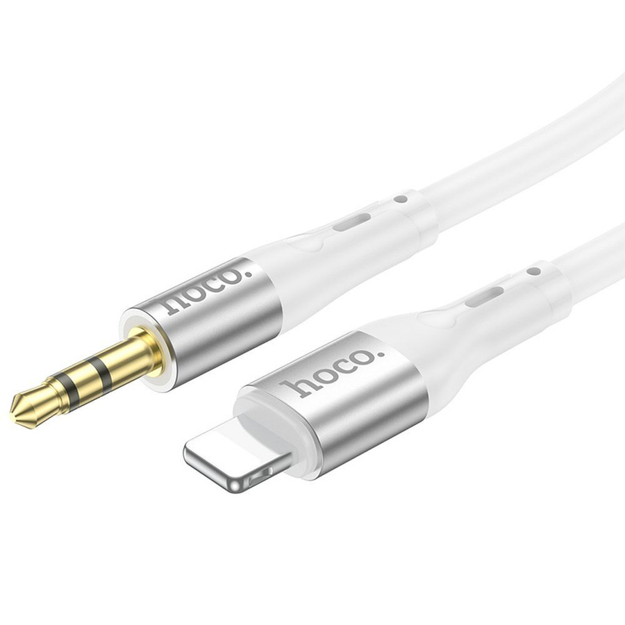 AUX laidas Jack 3,5 mm į Lightning Hoco 1 m UPA22 baltas