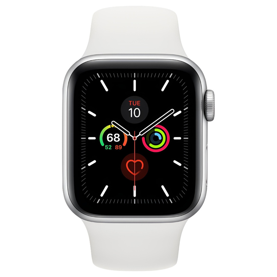 Apple Watch Series 7 Nike 45mm GPS Aluminum Case Silver + sportinis dirželis Black Grade C