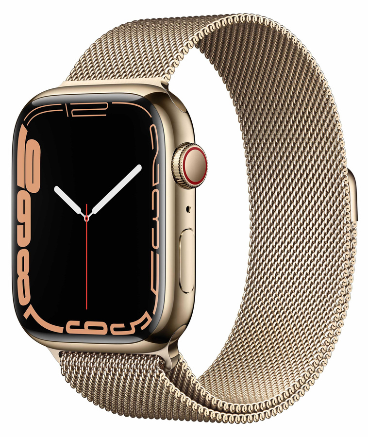 Apple Watch Series 7 Nike 45mm GPS Aluminum Case Gold + sportinis dirželis Platinium/Black Grade C