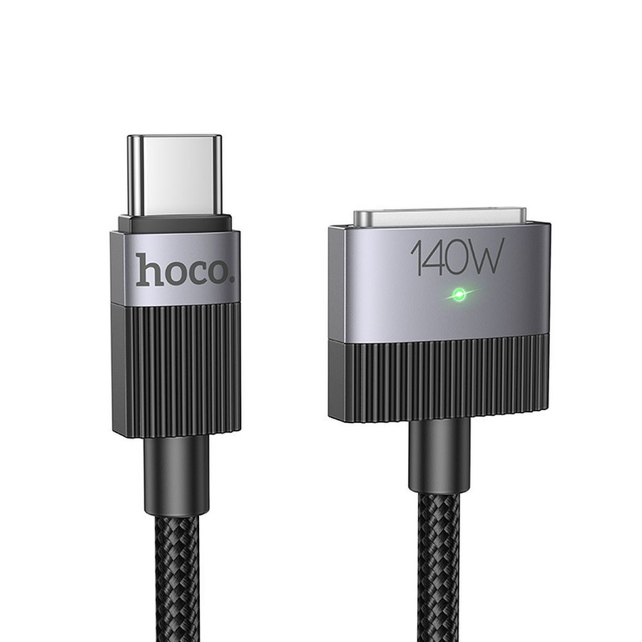 Laidas USB C į Mag3 Hoco 5A 140W magnetinis 1,8 m U141 juodas