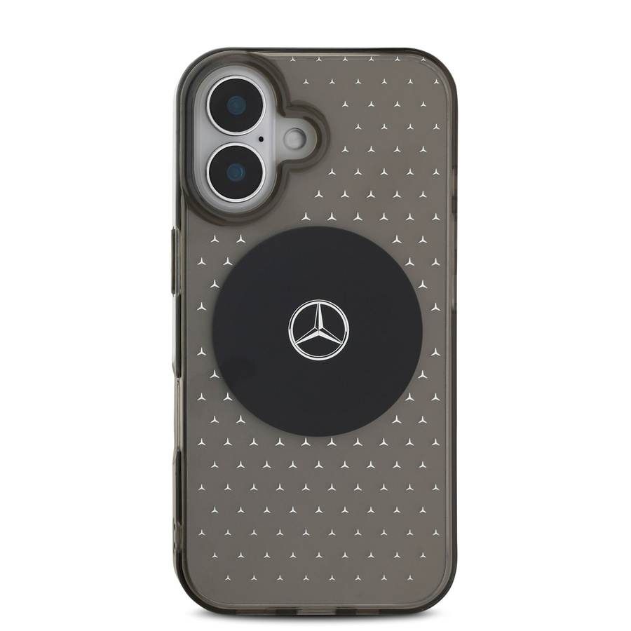 Mercedes PC/TPU Star Pattern MagSafe Dėklas iPhone 16 juodas
