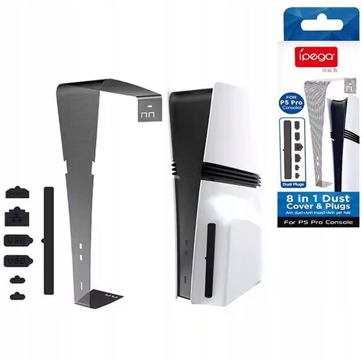 iPega P5R001 dulkių dangteliai PS5 Pro + apsauginis tinklelis