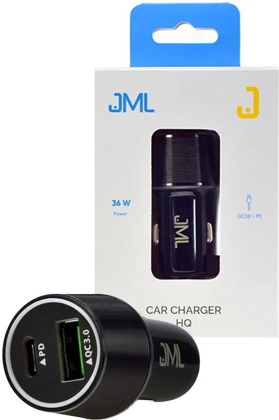 JML CC-105 Automobilinis įkroviklis - 2x USB 1.5A 36W PD QC 3.0