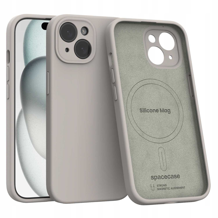 Spacecase Dėklas Silicone Mag iPhone 15 akmens