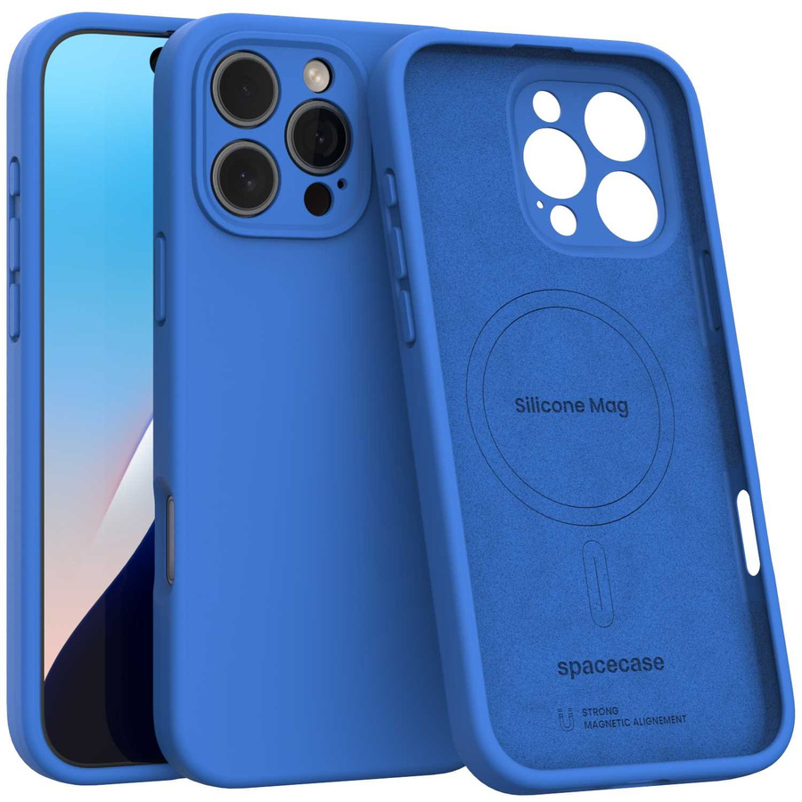 Spacecase Dėklas Silicone Mag iPhone 16 Pro Max mėlynas