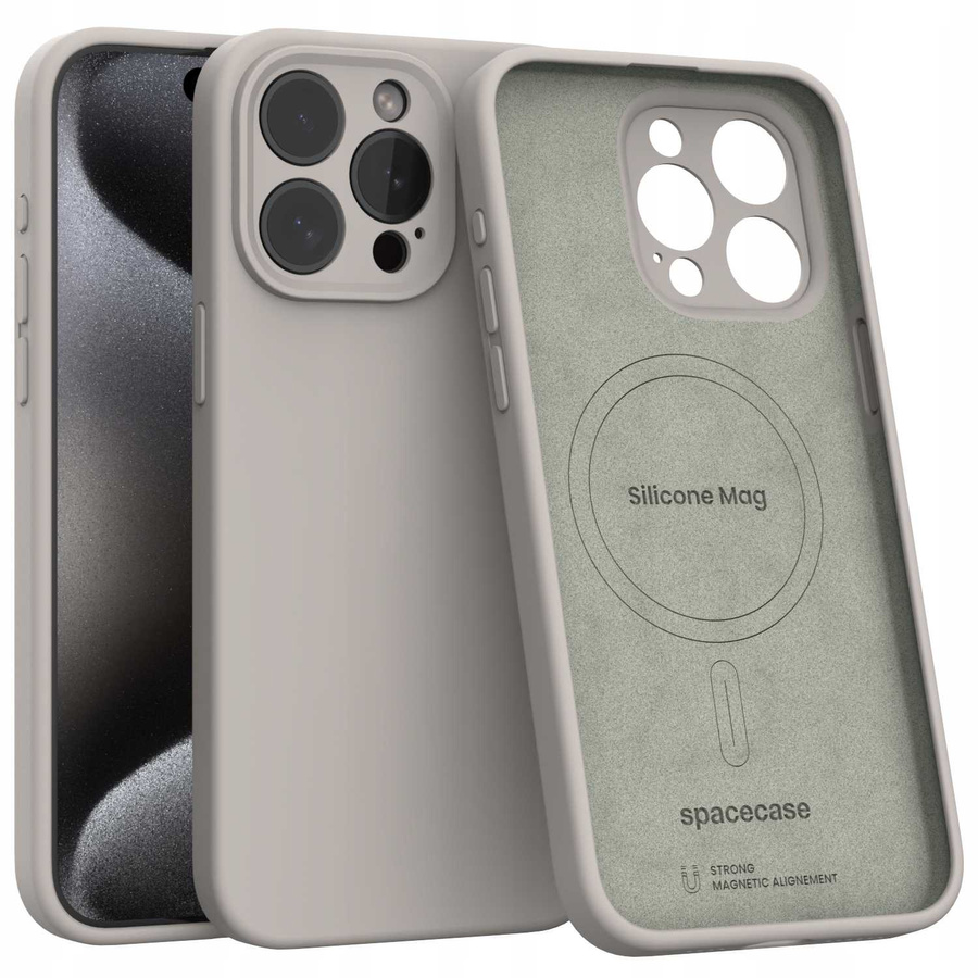 Spacecase Dėklas Silicone Mag iPhone 15 Pro Max akmens