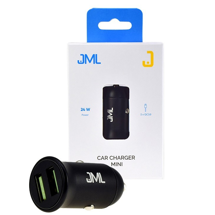 JML CC-102 Automobilinis įkroviklis - 2x USB 4.8A 24W QC 3.0