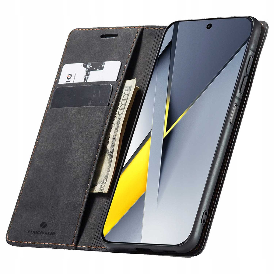 Spacecase Dėklas Wallet Poco F8 Pro juodas