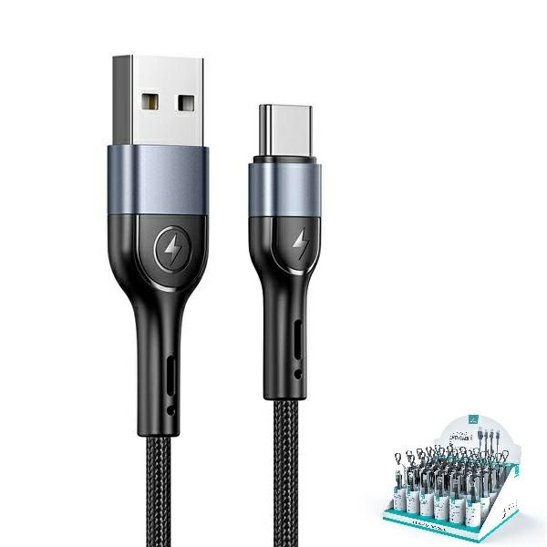 USAMS Pintas laidas U55 2A USB-C1szt. for set U55 juodas/black 1m SJ449ZJ01 (US-SJ449)