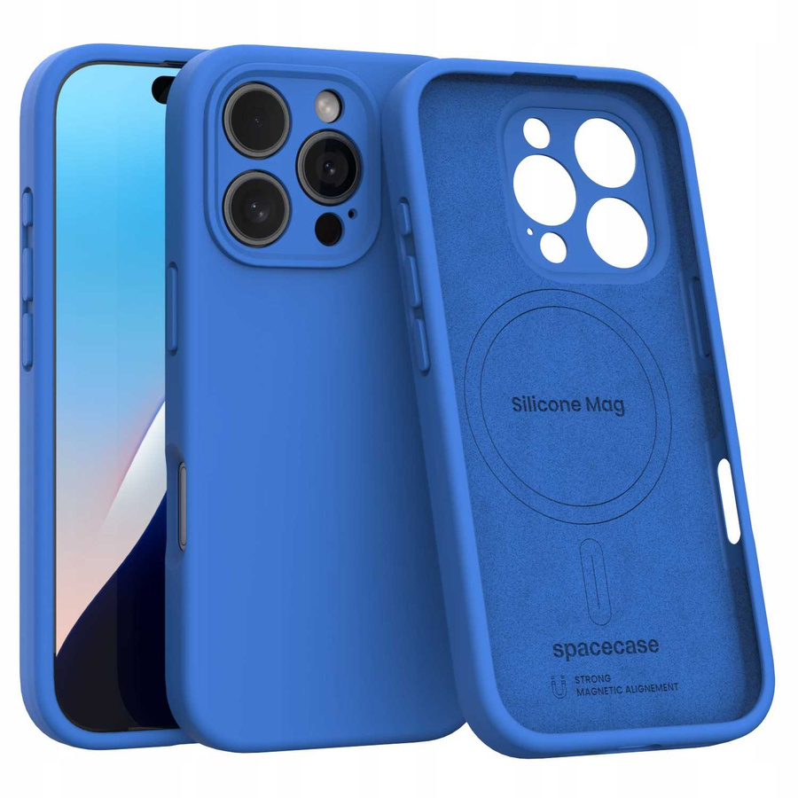 Spacecase Dėklas Silicone Mag iPhone 16 Pro mėlynas