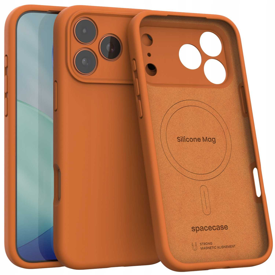 Spacecase Dėklas Silicone Mag iPhone 17 Pro Max oranžinis