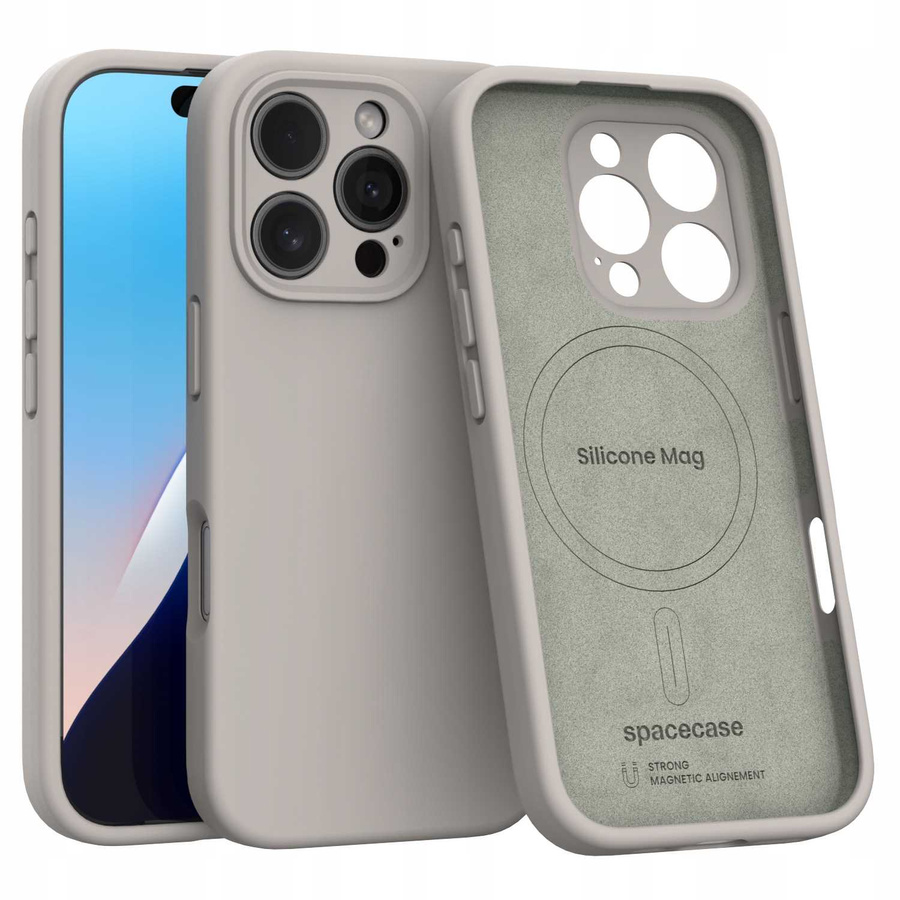 Spacecase silikoninis dėklas Mag iPhone 16 Pro akmens
