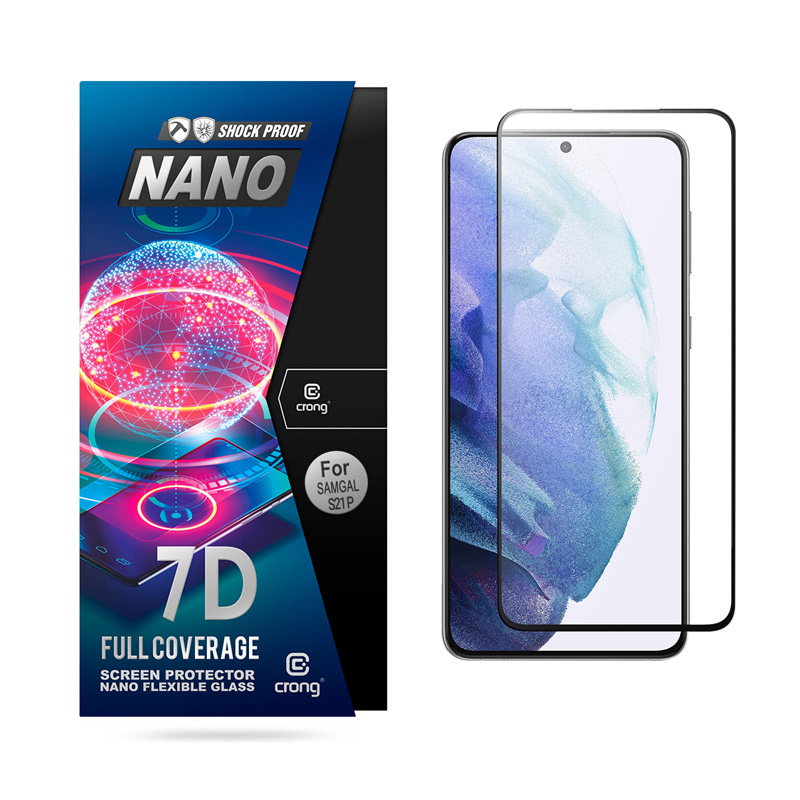 Crong 7D Nano lankstus Glass – Unbreakable 9H hybrid glass the entire Samsung Galaxy S21+ screen