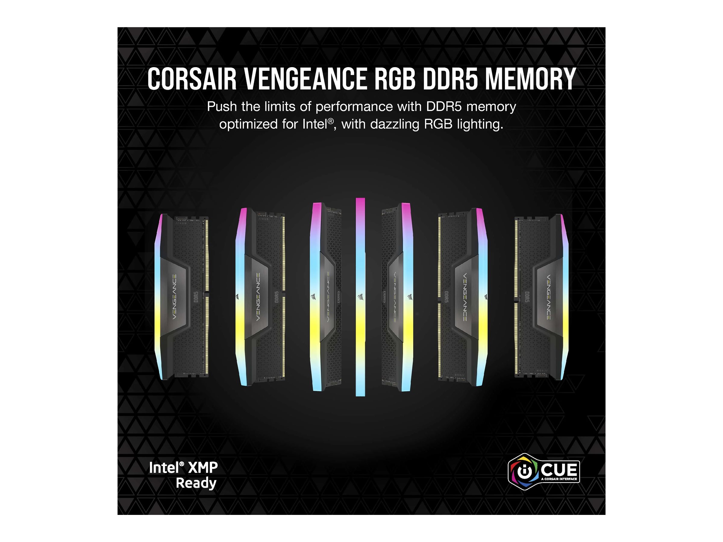 CORSAIR VENGEANCE RGB 32GB 2x16GB DDR5 atmintis