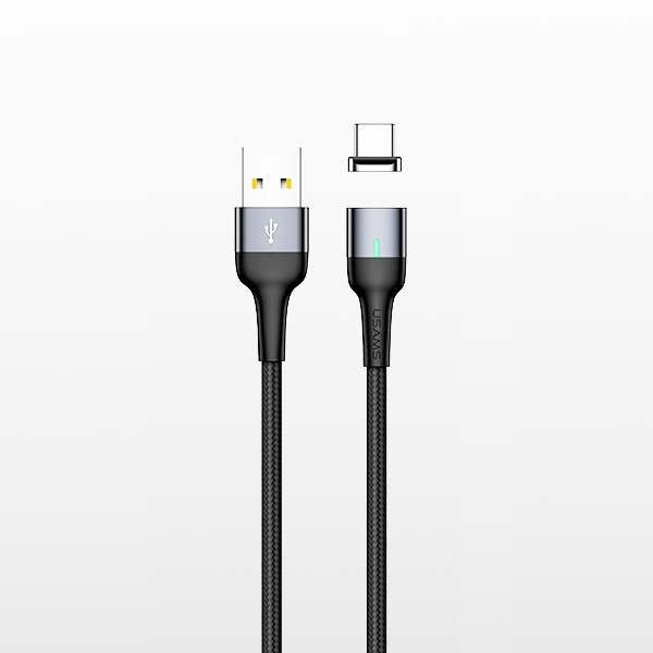 USAMS Magnetinis laidas U28 microUSB3A Fast Charge 1m pintas plieninis/tarnish SJ328USB01 (US-SJ328)