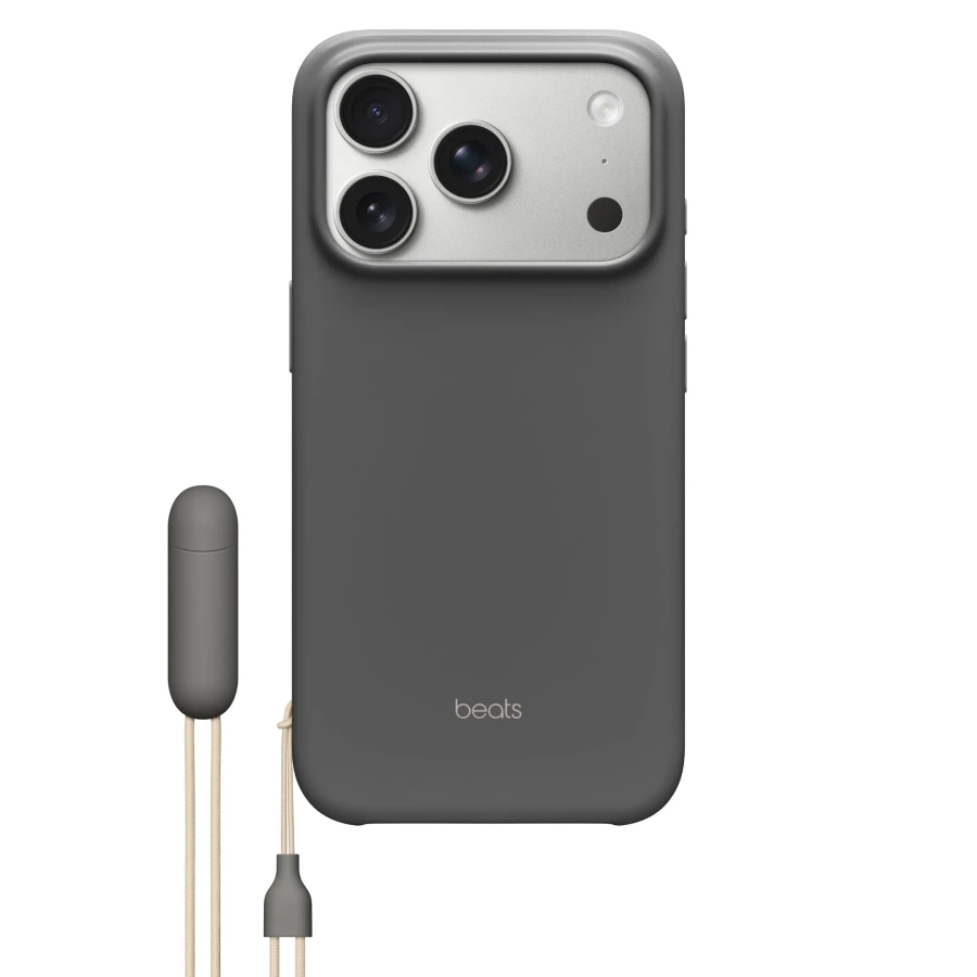 Beats iPhone 17 Pro dėklas su atrama, MagSafe ir kameros valdymu — Granite Gray MGY74LL/A, be pakuotės