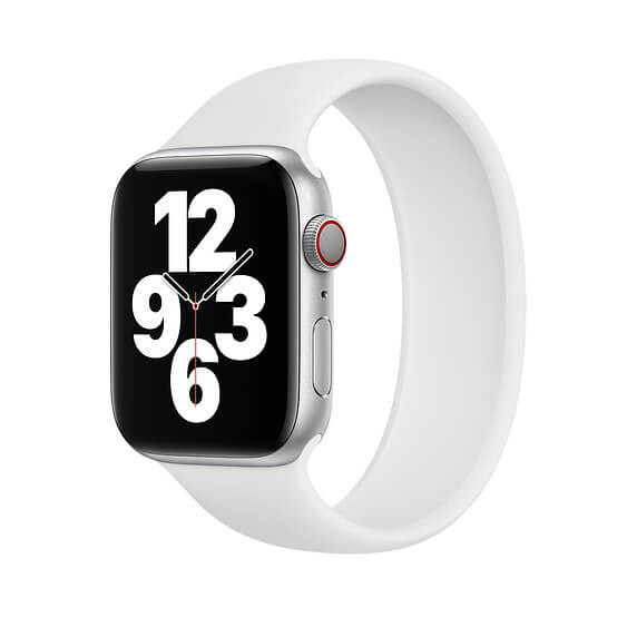 APPLE DIRŽELIS APPLE WATCH SOLO LOOP 45MM SIZE 8 WHITE be pakuotės