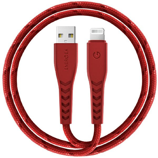 ENERGEA Laidas Nyloflex USB - LightningCharge and Sync C89 MFI 1.5m raudonas/red