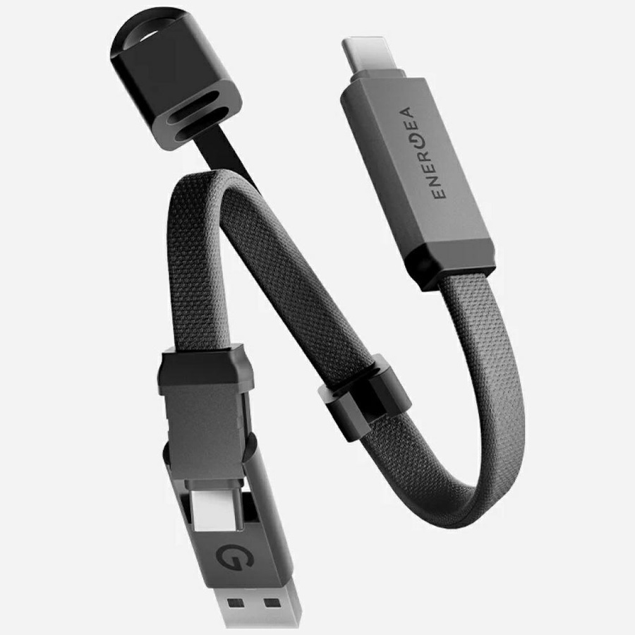 Laidas Energea Sheath Key 2w1 USB-C į USB-C/USB-A 480Mbps 60W 15cm gunmetal