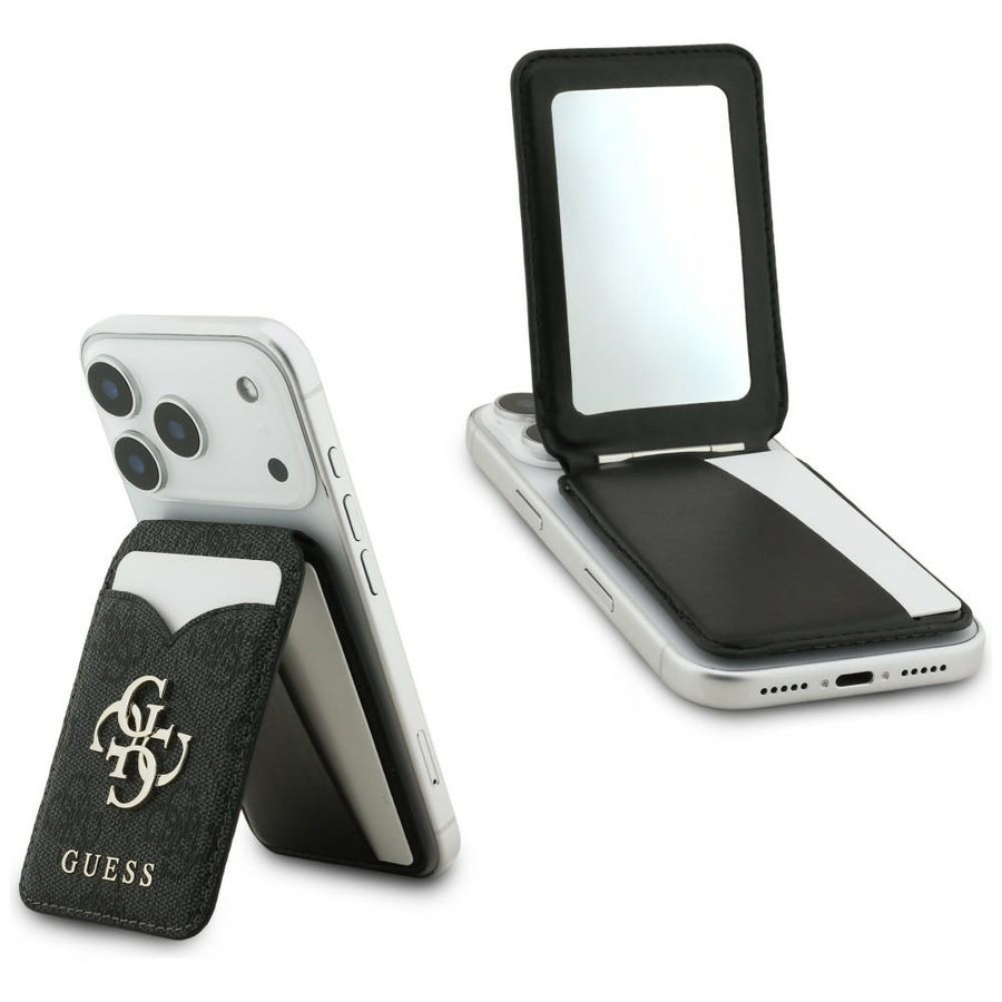 Guess 4G Stand & Mirror Magsafe piniginė su veidrodėliu juodas