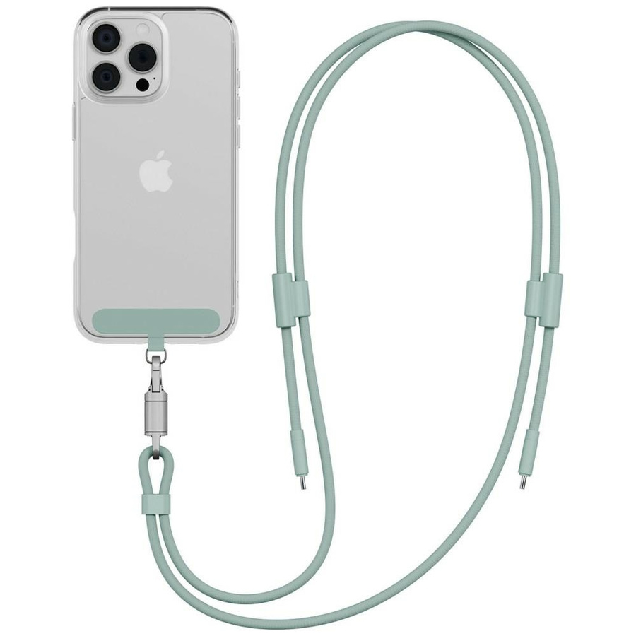 Laidas ENERGEA Lasso Lanyard virvutė telefonui USB-C - USB-C 1.5m 240W šalavijų