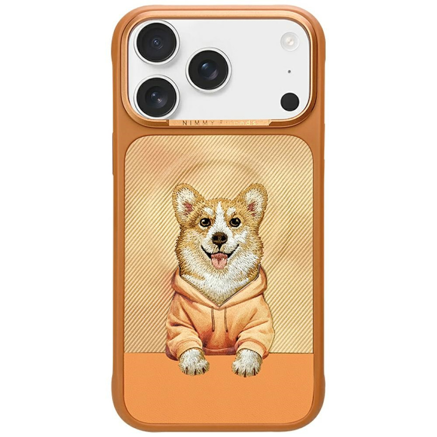Nimmy Gentle Pets Series Dog MagSafe dėklas iPhone 17 Pro Max oranžinis