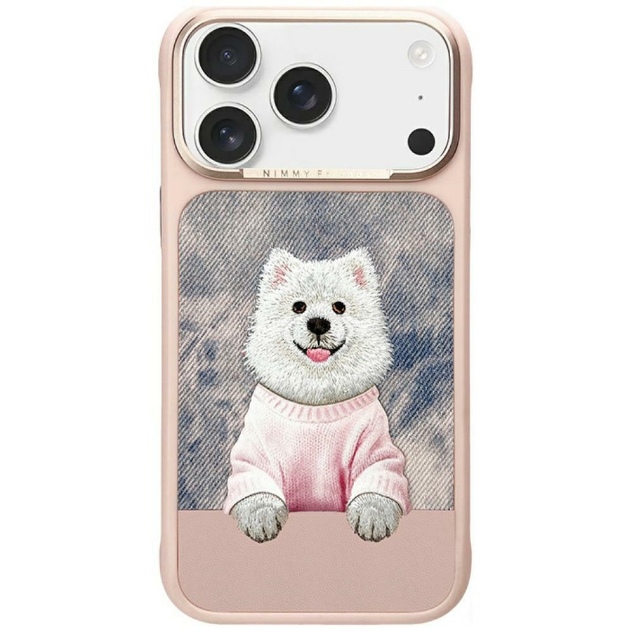 Nimmy Gentle Pets Series Dog MagSafe dėklas iPhone 17 Pro Max rožinis