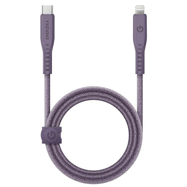 ENERGEA laidas Flow USB-C - LightningC94 MFI 1.5m violetinis 60W 3A PD Fast Charge