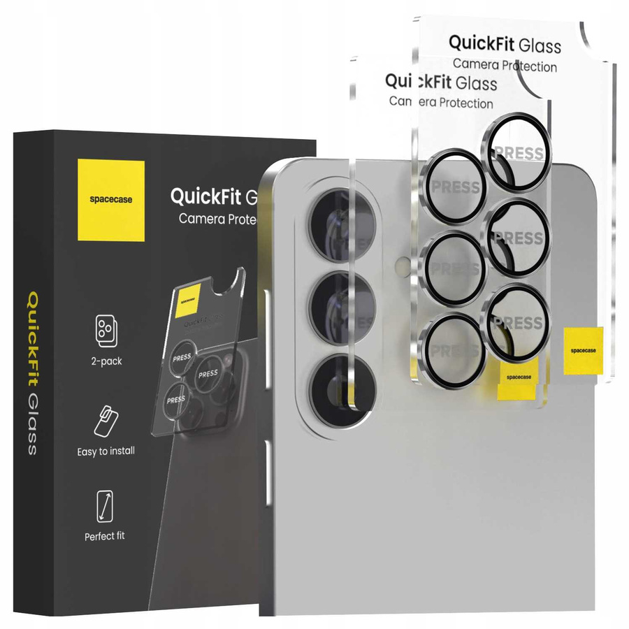 Spacecase kameros apsauginis stiklas QuickFit Galaxy S26/S26+ sidabrinis