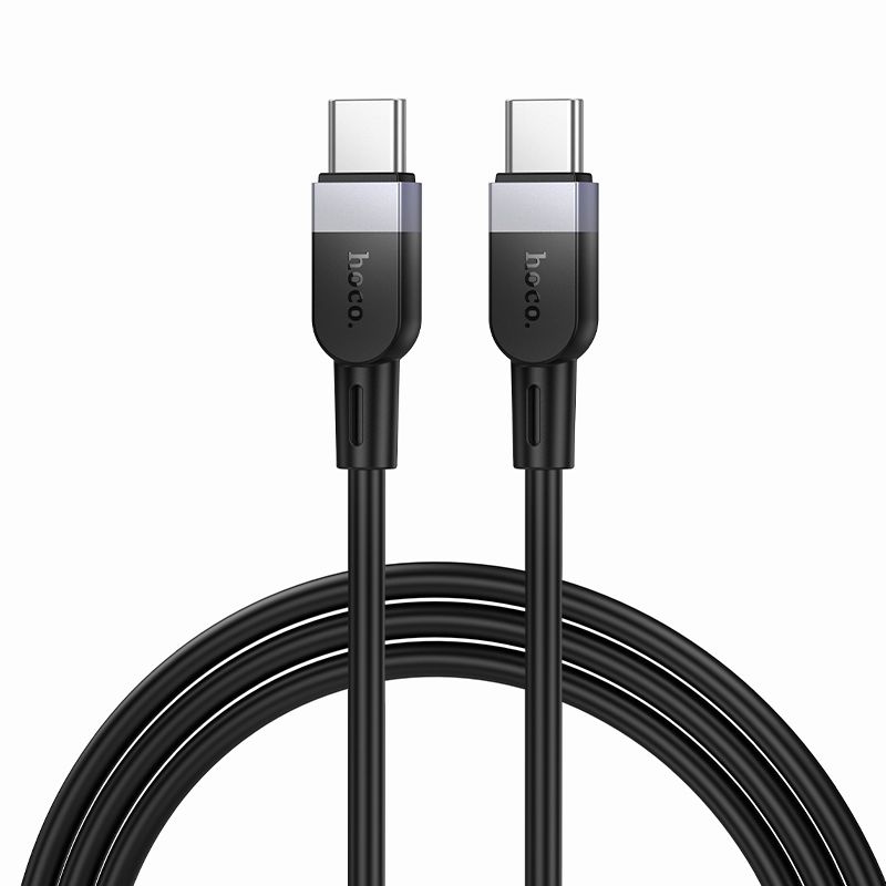 Laidas USB C į USB C Hoco 3A 60W silikoninis 1 m X109 juodas