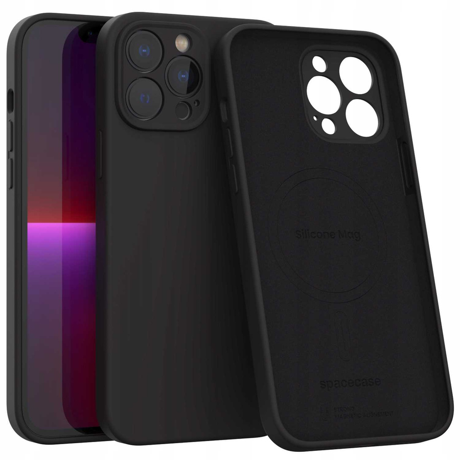 Spacecase silikoninis dėklas Mag iPhone 13 Pro Max juodas