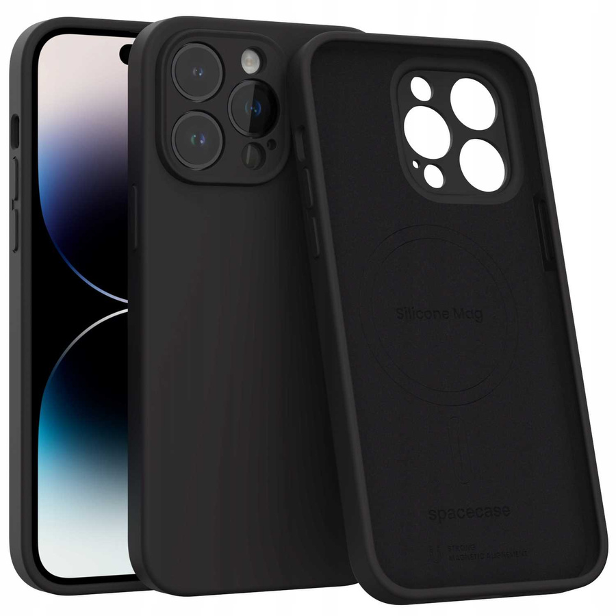 Spacecase silikoninis dėklas Mag iPhone 14 Pro Max juodas