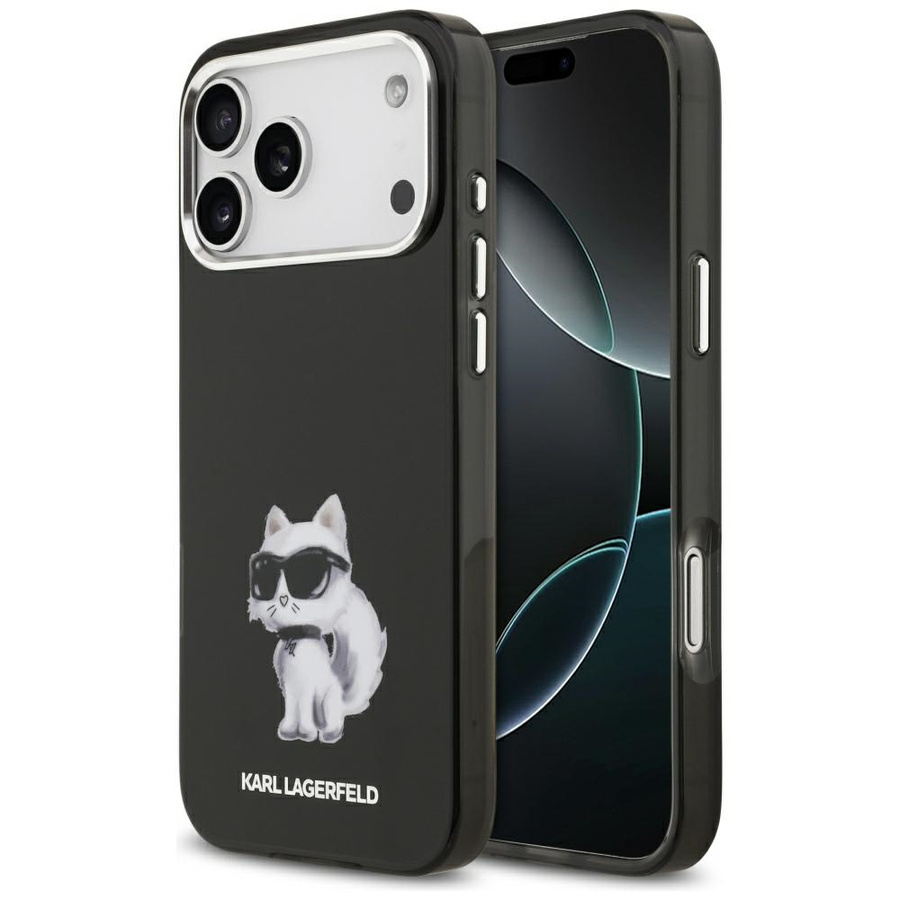 Etui Karl Lagerfeld IML Aquarelle        Choupette & Logo MagSafe do iPhone 17 Pro Max juodas