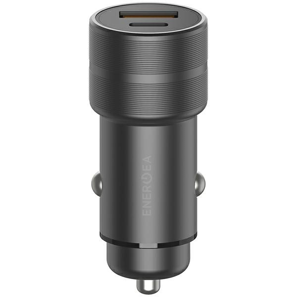 ENERGEA ład. sam. 1xUSB+1xUSB-C PD-QC3.0 38W pilkas/gunmetal Alu Drive PD20+