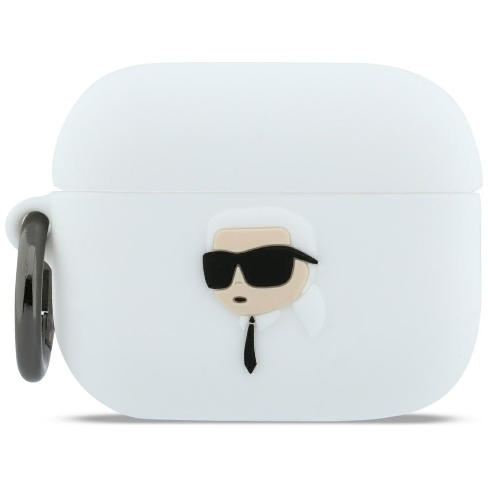 Karl Lagerfeld Silicone Karl Head 3D dėklas AirPods Pro 3 baltas