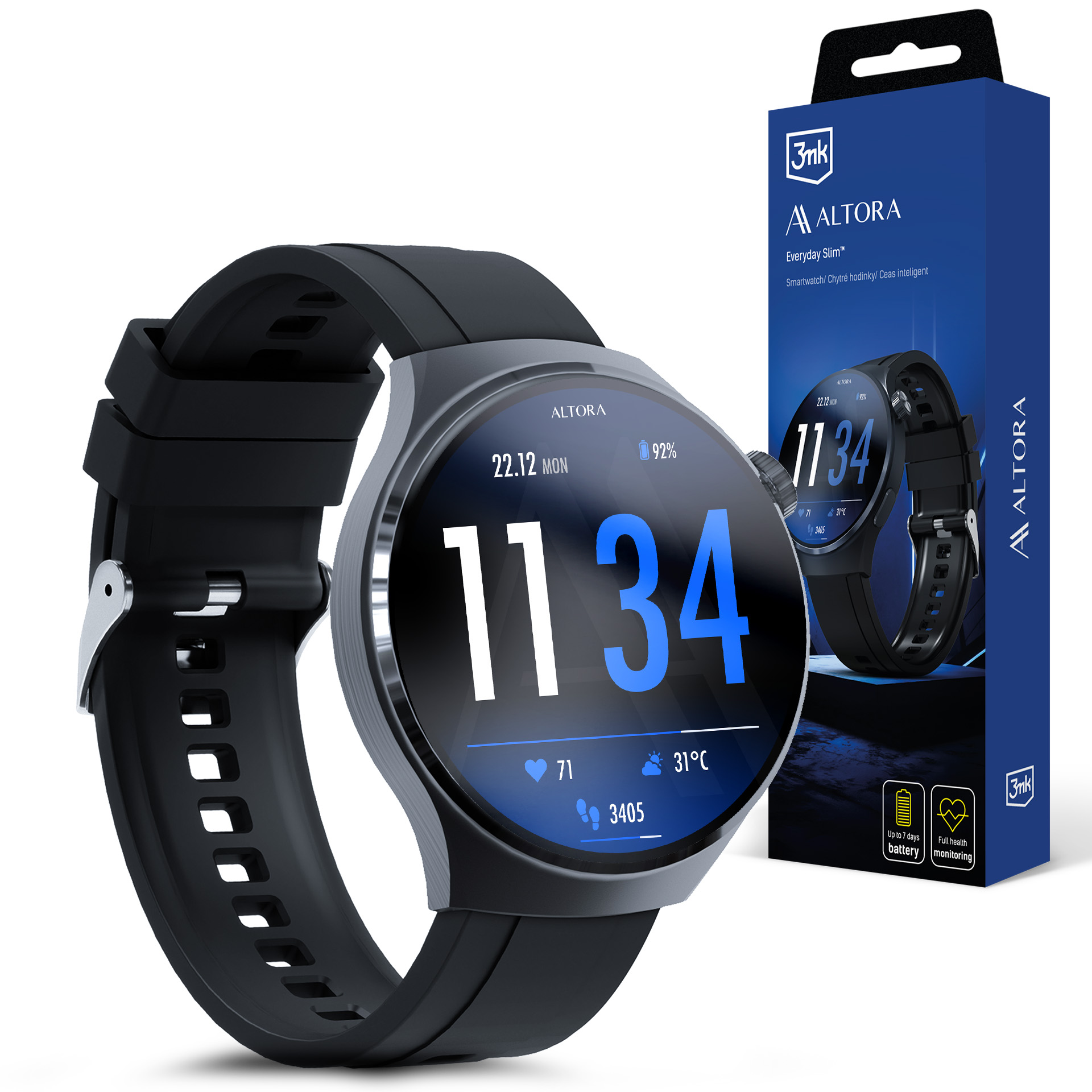 3mk Laikrodžių apsauga ARC Smartwatch ekrano apsauga laikrodžiui "Altora Everyday Slim