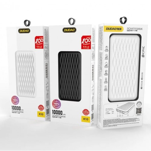 Išorinė baterija Dudao "K10" juodas 10000mAh